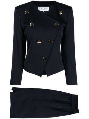 Saint Laurent Pre-Owned double-breasted skirt suit - Blue