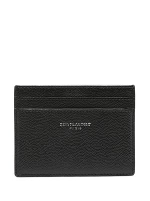 Saint Laurent Pre-Owned logo-stamp leather cardholder - Black