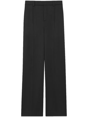 Saint Laurent pressed-crease silk trousers - 1000 -NOIR
