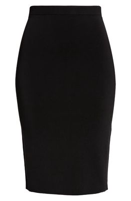 Saint Laurent Rib Pencil Skirt in Noir