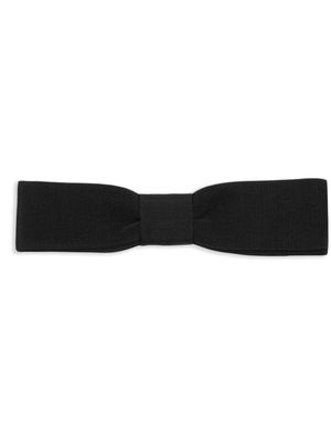 Saint Laurent ribbed effect bow tie - BLACK