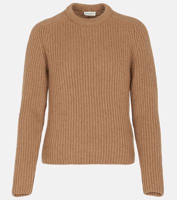 Saint Laurent Ribbed-knit camel hair sweater