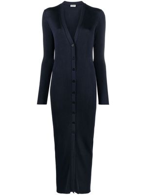 Saint Laurent ribbed-knit cardigan dress - Blue