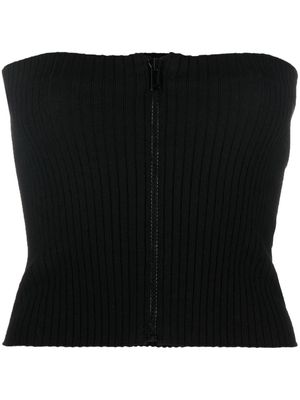 Saint Laurent ribbed-knit strapless top - Black