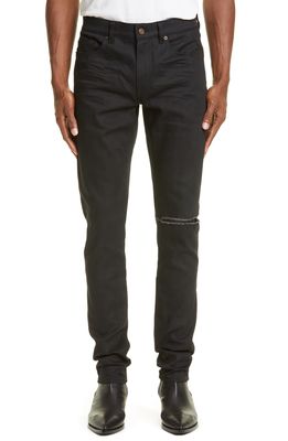 Saint Laurent Ripped Black Skinny Fit Jeans