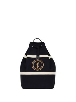 Saint Laurent Rive Gauche logo-embroidered sling bag - Black