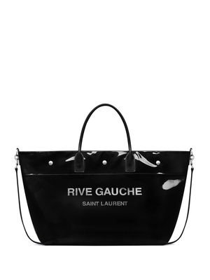 Saint Laurent Rive Gauche patent-leather tote bag - Black