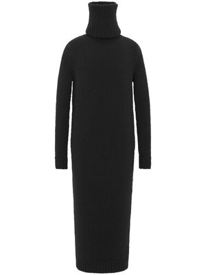 Saint Laurent roll-neck long wool jumper - Black