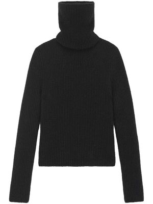 Saint Laurent roll-neck ribbed-knit jumper - 1000 -NOIR