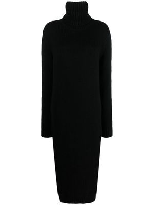 Saint Laurent roll-neck wool maxi dress - Black