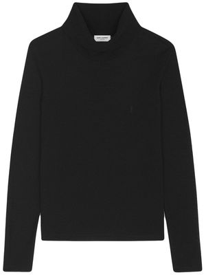 Saint Laurent roll neck wool sweatshirt - Black
