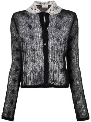 Saint Laurent rounded-collar knit cardigan - Black