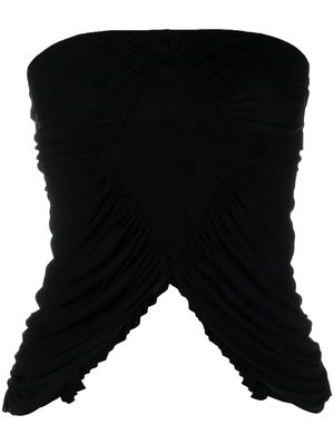 Saint Laurent ruched strapless top - Black