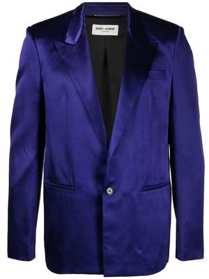 Saint Laurent satin single-breasted blazer - Purple