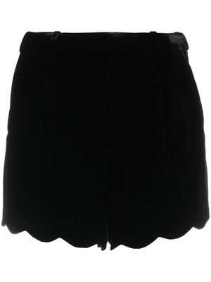 Saint Laurent scallop-hem shorts - Black
