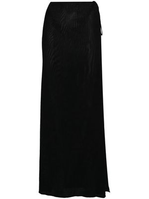 Saint Laurent semi-sheer long wrap skirt - Black