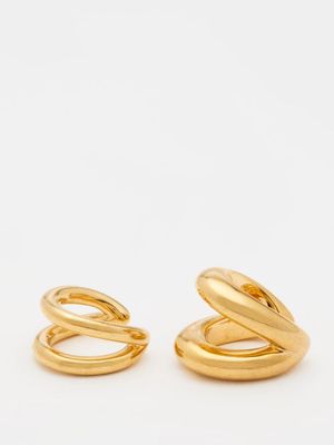Saint Laurent - Set Of Two V-shaped Ear Cuffs - Womens - Yellow Gold