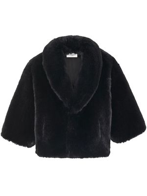 Saint Laurent shawl-lapel faux-fur jacket - Black