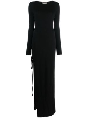 Saint Laurent side-slit wool maxi dress - Black