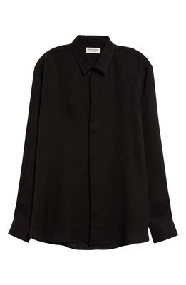 Saint Laurent Silk Button-Up Shirt in Noir