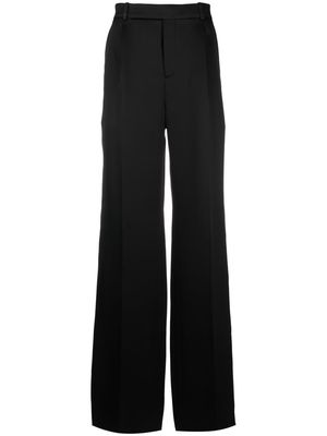 Saint Laurent silk satin tailored trousers - Black