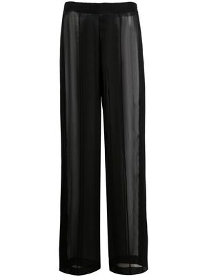 Saint Laurent silk straight-leg trousers - Black