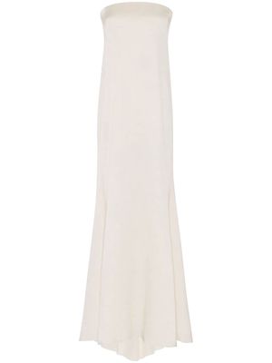 Saint Laurent silk strapless maxi dress - White