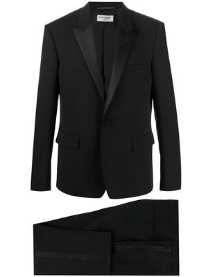 Saint Laurent silk-trimmed tuxedo jacket - Black