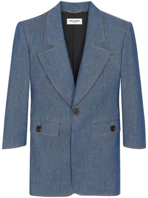 Saint Laurent single-breasted blazer dress - Blue