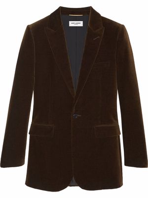 Saint Laurent single-breasted blazer jacket - Brown