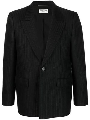 Saint Laurent single-breasted button-fastening jacket - Black