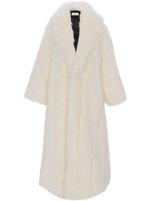 Saint Laurent single-breasted long coat - White