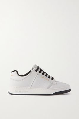 SAINT LAURENT - Sl61 Logo-print Leather Sneakers - White