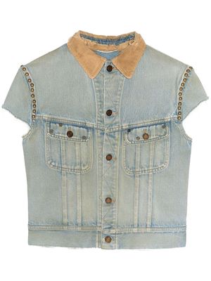 Saint Laurent sleeveless denim jacket - Blue