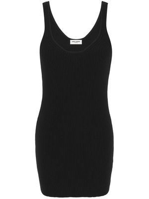 Saint Laurent sleeveless ribbed minidress - Black