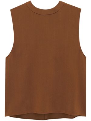 Saint Laurent sleeveless silk top - Brown