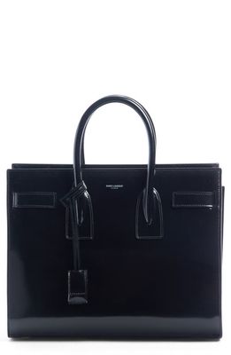 Saint Laurent Small Sac de Jour Patent Leather Shoulder Bag in Noir