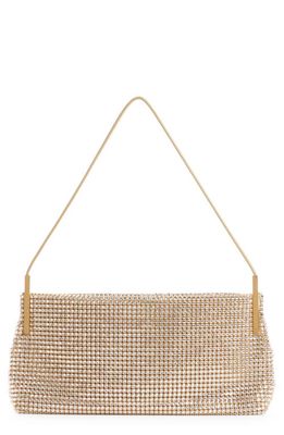 Saint Laurent Small Suzanne Crystal Mesh Baguette Bag in Silver Shade
