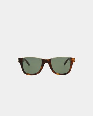 Saint Laurent Square Frame Sunglasses in Havana Havana Green