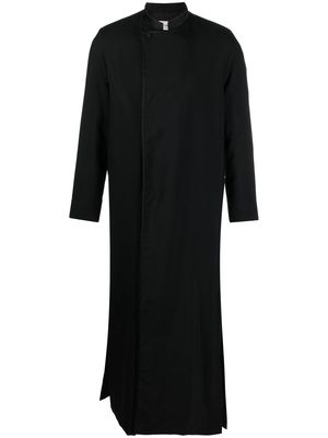 Saint Laurent stand-up collar long coat - Black