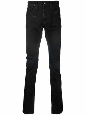 Saint Laurent stonewashed skinny jeans - Black