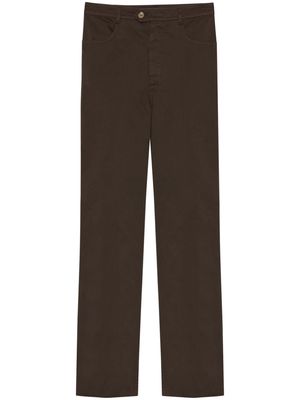 Saint Laurent straight-leg cotton trousers - Brown