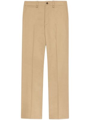 Saint Laurent straight-leg cotton trousers - Neutrals