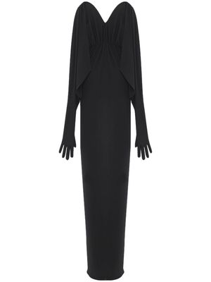 Saint Laurent strapless glove-sleeve maxi dress - Black