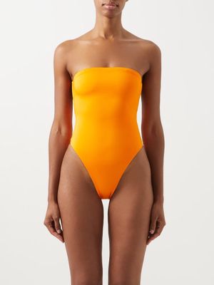 Saint Laurent - Strapless Swimsuit - Womens - Orange