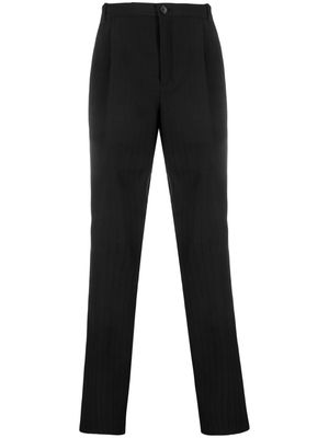 Saint Laurent stripe-pattern straight-leg trousers - Black