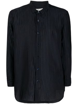 Saint Laurent stripe-print long-sleeve shirt - Blue