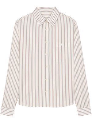 Saint Laurent striped cotton long-sleeve shirt - White