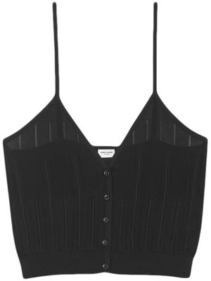 Saint Laurent striped knitted tank top - Black
