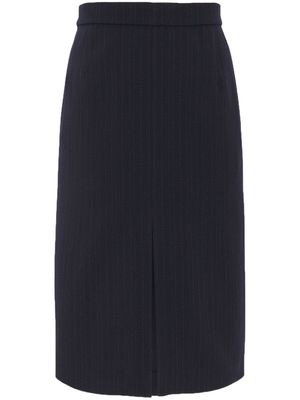Saint Laurent striped-wool pencil skirt - Black